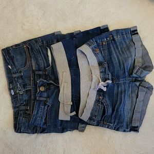 Jean shorts, 4, brands are Justice, Aeropostale, Levi's, and Arizona jeans